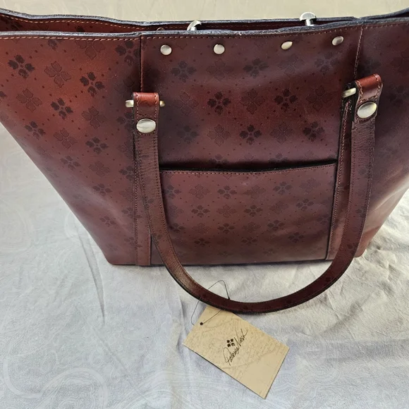 NWT Patricia Nash Benvenuto Leather Brown Tote Bag - Picture 9 of 12
